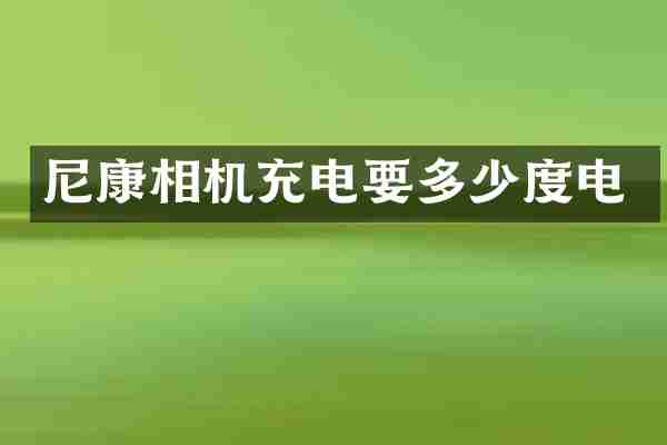 尼康相机充电要多少度电