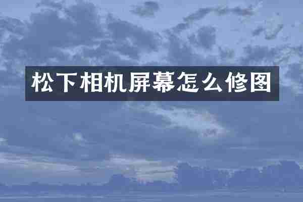 相机屏幕怎么修图