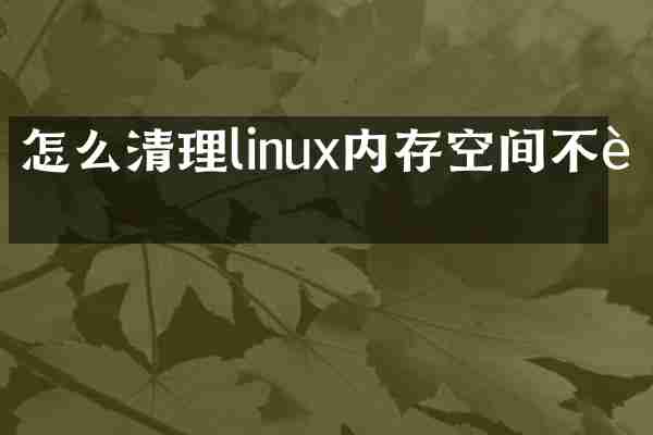 怎么清理linux内存空间不足