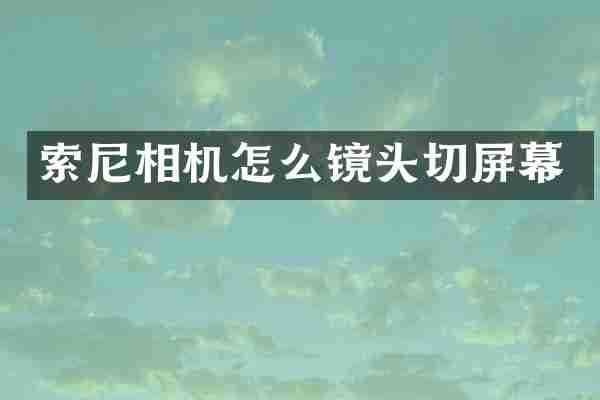相机怎么镜头切屏幕