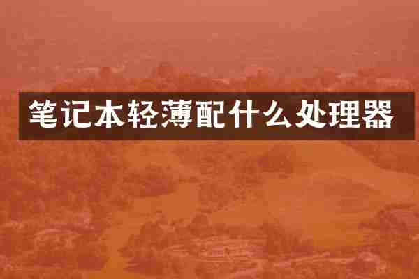 笔记本轻薄配什么处理器