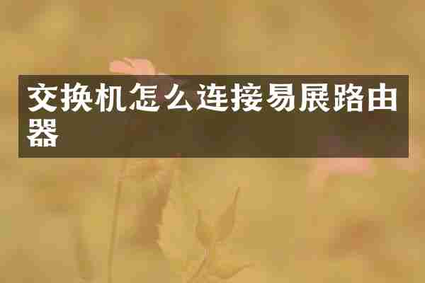 交换机怎么连接易展路由器