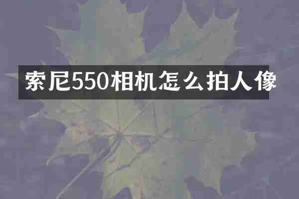 550相机怎么拍人像