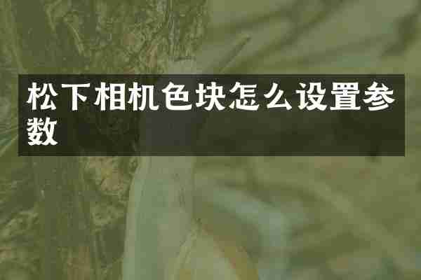 相机色块怎么设置参数