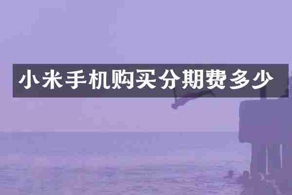 小米手机购买分期费多少