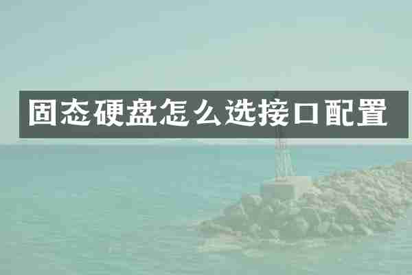 固态硬盘怎么选接口配置