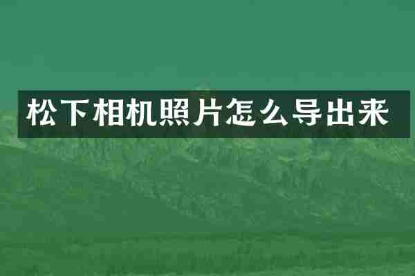 相机照片怎么导出来