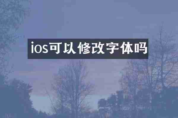 ios可以修改字体吗