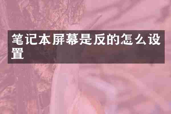 笔记本屏幕是反的怎么设置
