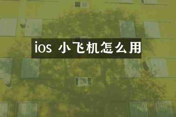 ios 小飞机怎么用