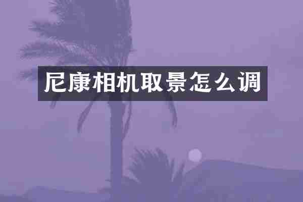 尼康相机取景怎么调