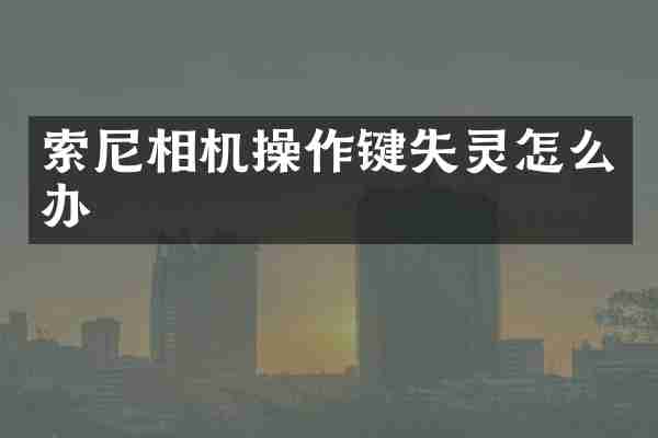 相机操作键失灵怎么办