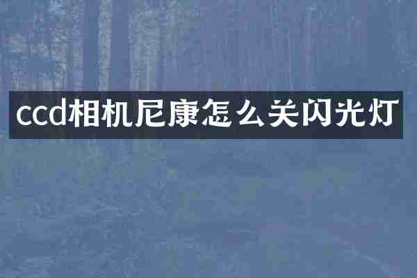 ccd相机尼康怎么关闪光灯