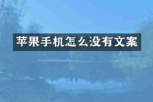 苹果手机怎么没有文案