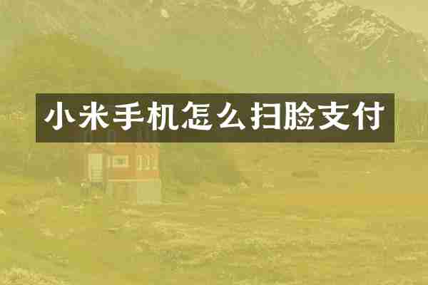 小米手机怎么扫脸支付