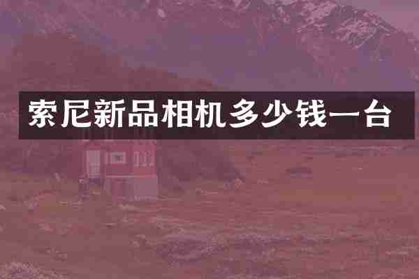 新品相机多少钱一台