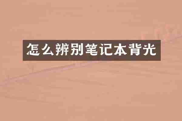 怎么辨别笔记本背光