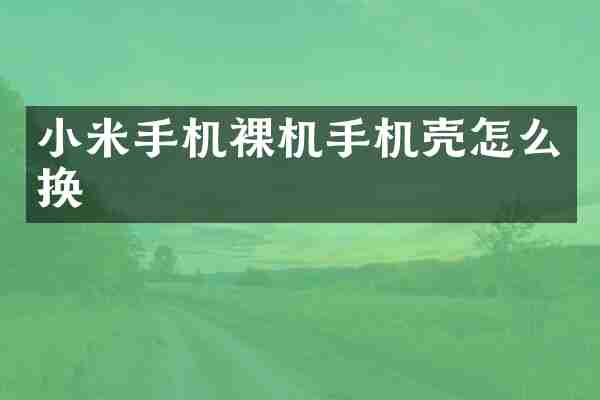 小米手机裸机手机壳怎么换