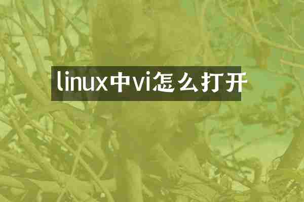 linux中vi怎么打开