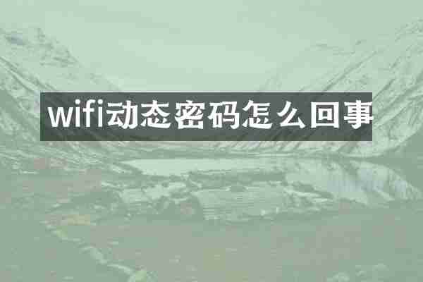 wifi动态密码怎么回事