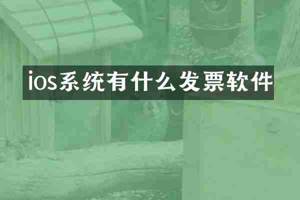 ios系统有什么发票软件
