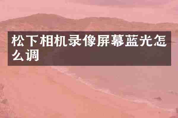 相机录像屏幕蓝光怎么调