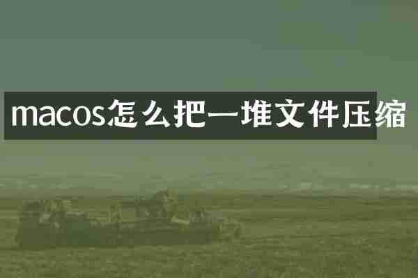 macos怎么把一堆文件压缩