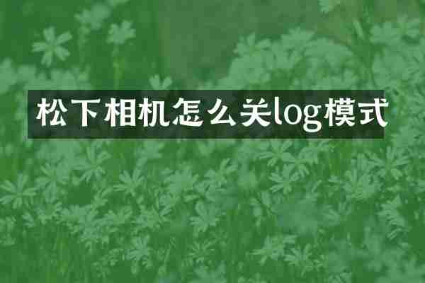 相机怎么关log模式
