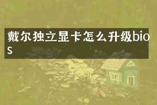 戴尔独立显卡怎么升级bios