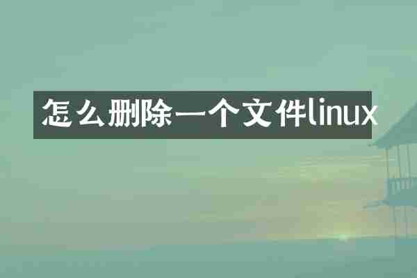 怎么删除一个文件linux