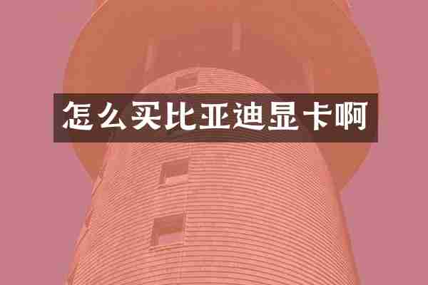怎么买比亚迪显卡啊