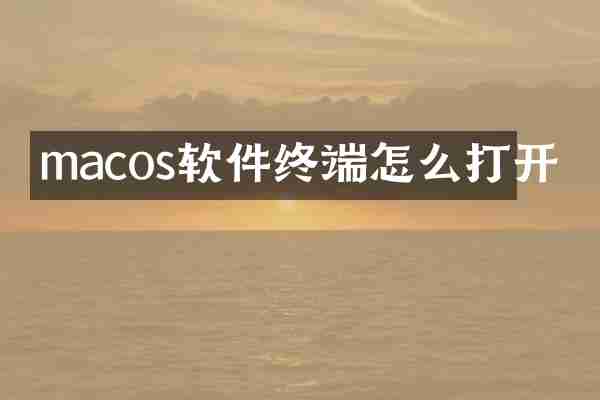 macos软件终端怎么打开