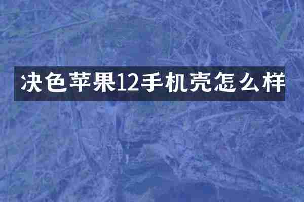 决色苹果12手机壳怎么样