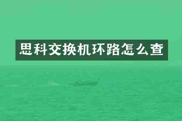 思科交换机环路怎么查