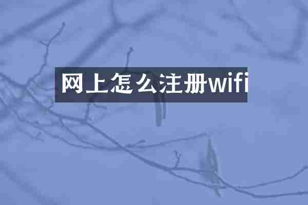 网上怎么注册wifi