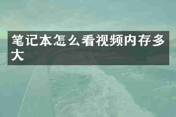笔记本怎么看视频内存多大