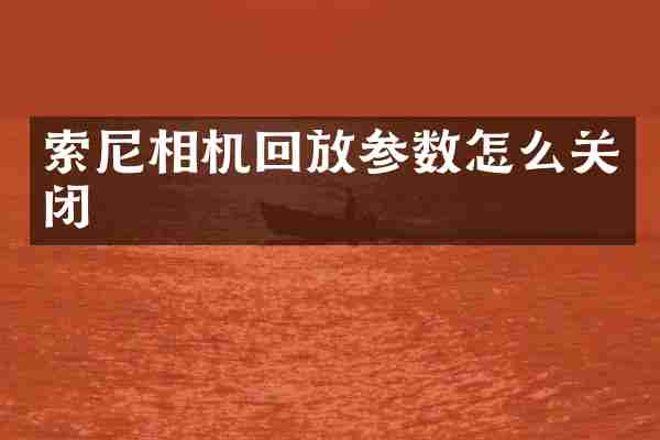 相机回放参数怎么关闭