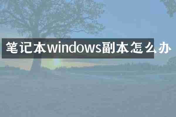 笔记本windows副本怎么办