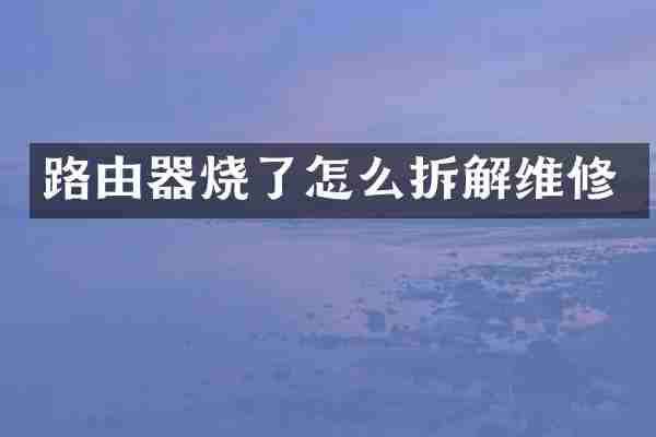 路由器烧了怎么拆解维修