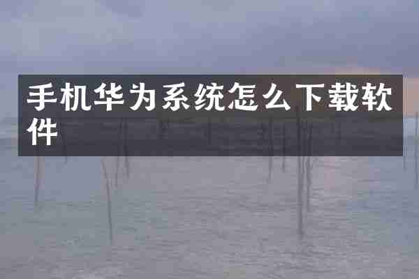 手机华为系统怎么下载软件