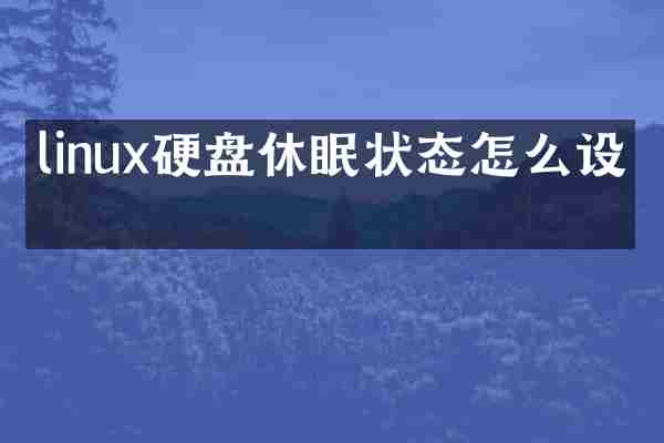 linux硬盘休眠状态怎么设置