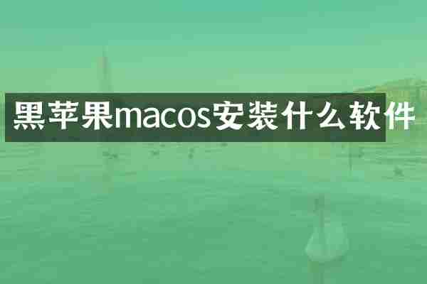 黑苹果macos安装什么软件