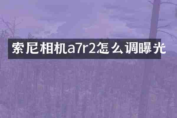 相机a7r2怎么调曝光