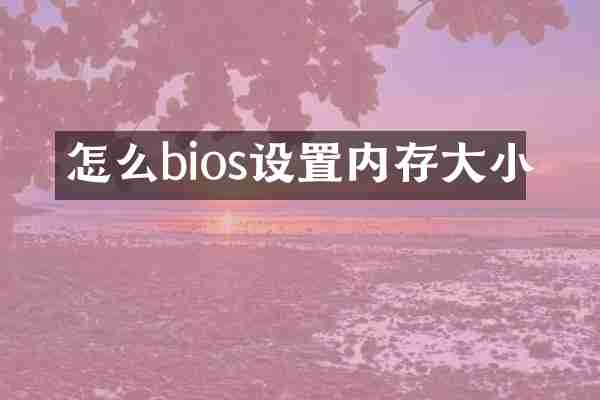 怎么bios设置内存大小