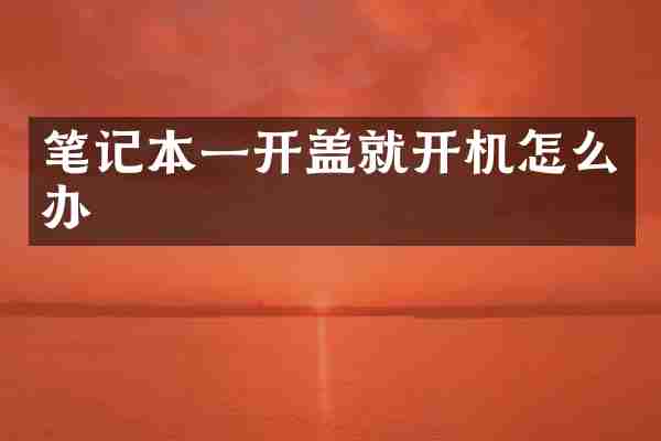 笔记本一开盖就开机怎么办