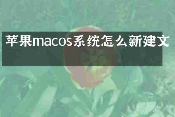 苹果macos系统怎么新建文件
