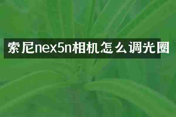 nex5n相机怎么调光圈