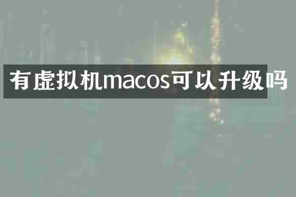 有虚拟机macos可以升级吗