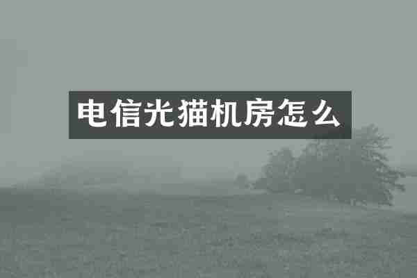 电信光猫机房怎么
