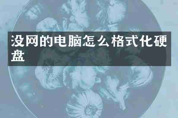 没网的电脑怎么格式化硬盘